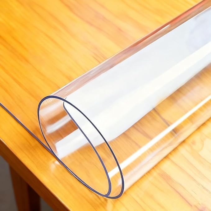 Clear Desk Mat 36 x 48 Inch, 1.5mm Thick Clear Table Protector, Protector for Dining Room Table, Waterproof Vinyl Tablecloth Pad Mat for Kitchen, Dresser, Writing Desk