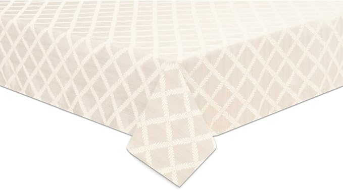 Lenox Laurel Leaf Tablecloth, White - 70" W x 144" L