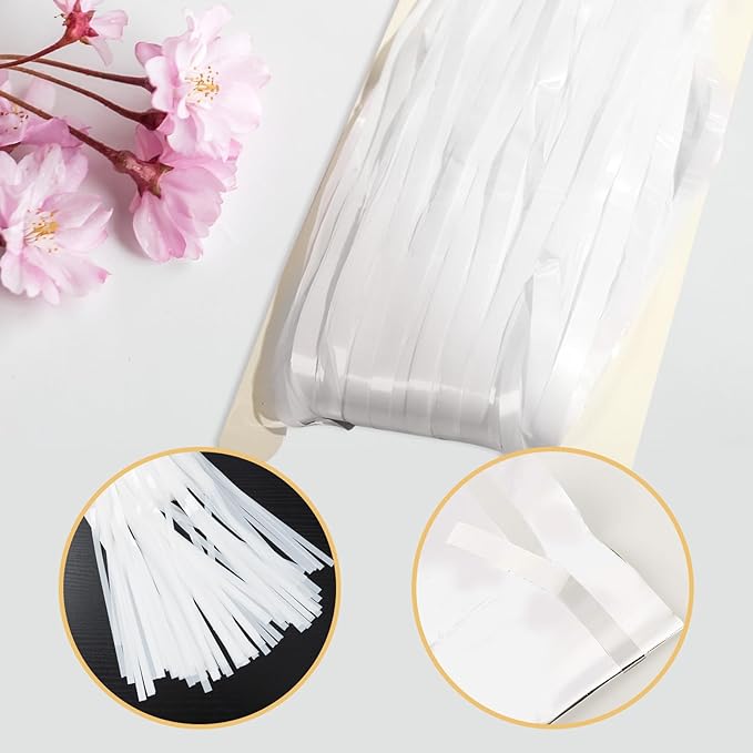 40 Pack White Foil Curtain Backdrop Metallic Tinsel Foil Fringe Curtains Photo Booth Props for Birthday Party Decoration Christmas Holiday Halloween New Year Party Supply, White