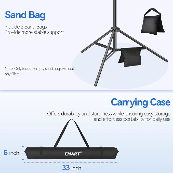 EMART 7 x 10ft Green Screen Backdrop Kit with Tripod Stand, Photography Background Support System with 6 x9ft 100% Cotton Muslin Chromakey Backdrop for Photo Studio, Video Shooting, Live Streaming