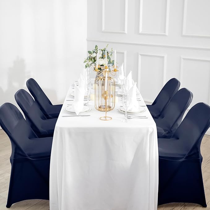 magalo 20 Pack Navy Spandex Folding Waterproof Chair Cover, Stretch Chair Cover Protector for Wedding, Party, Dining Banquet and Other Special Events