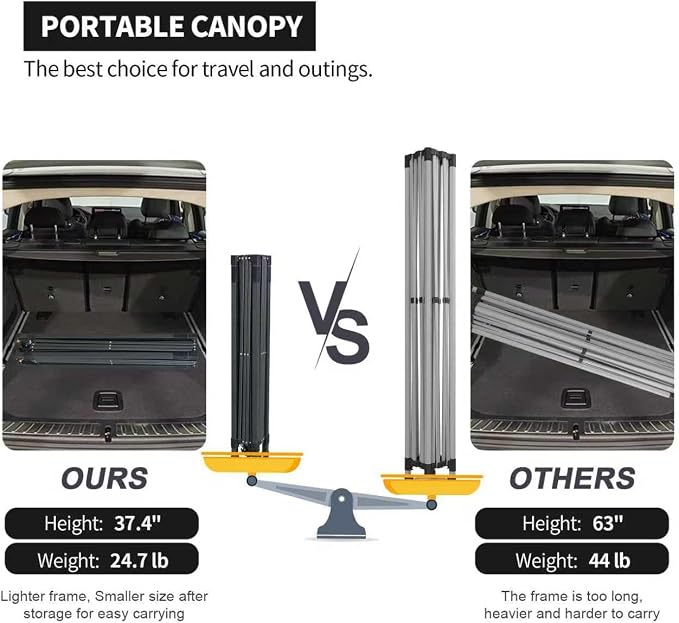 10x10 Pop Up Canopy Tent with 2 Sidewalls, Easy UpCanopy Outdoor Party Sun Shade Tent Portable Gazebofor Beach Camping Events with Carry Bag and 4 SandBags