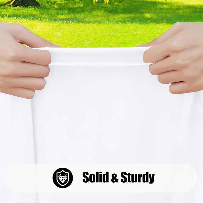 Smiry 4 Pack Rectangle Picnic Table Cloth, Waterproof Elastic Fitted Tablecloths, Washable Polyester Rectangular Patio Table Cover for Camping, Indoor and Outdoor (White, 30"x72")