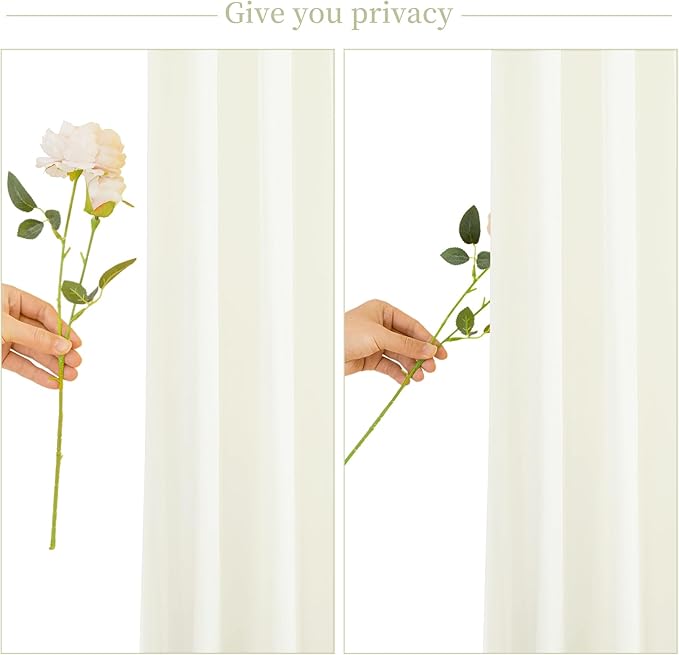8 Panels Ivory Backdrop Curtain for Wedding Parties Wrinkle Free Ivory Photo Curtains Backdrop Drapes Fabric Decoration for Baby Shower Photography 40ft(W) x 10ft(H)