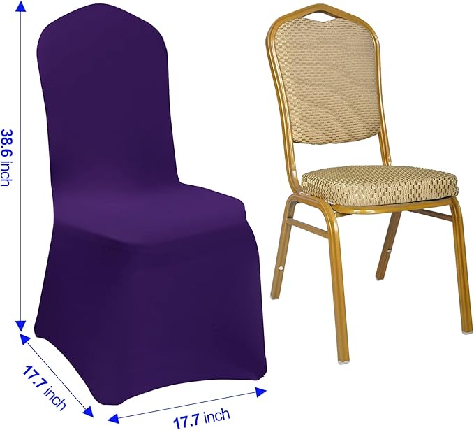 EMART Purple Chair Covers 20 Pcs Spandex Stretch Universal Standard Seat Slipcovers Fitted for Wedding Bulk, Party, Banquet and Holidays Celebration