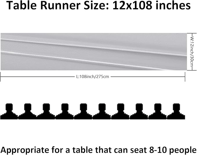 6Pack Table Runner 12 x 108 Inches Satin Silk Table Runner for Wedding, Birthday Party, Banquets, Graduations Decoration, fit Rectange and Round Table-Silver