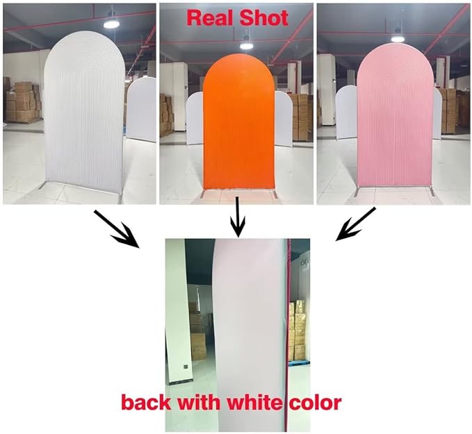 KONPON Beige Ripples Arched Frame Fabric Cover for Birthday Partied Double-Sided Stretchy Chiara Backdrops Arched Wall Stands Covers Arch Backdrop Cover 3x6ft