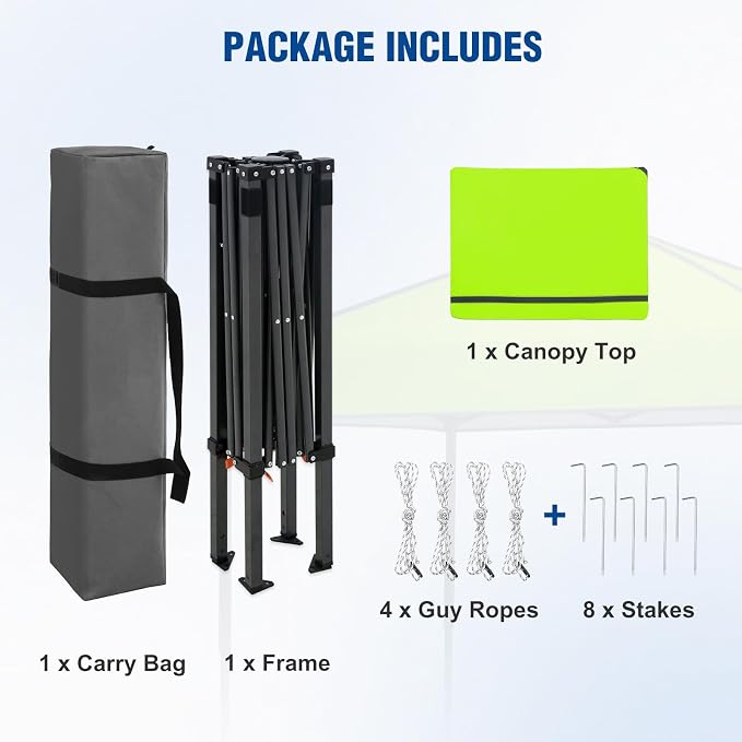 6x4 Pop Up Canopy Tent, Instant Portable Beach Canopy, Outdoor Tent with Carry Bag for Camping, Sports, Tailgating, Events, Neon Green