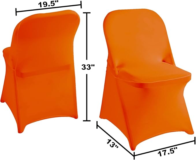 magalo 20 Pack Orange Spandex Folding Waterproof Chair Cover, Stretch Chair Cover Protector for Wedding, Party, Dining Banquet and Other Special Events