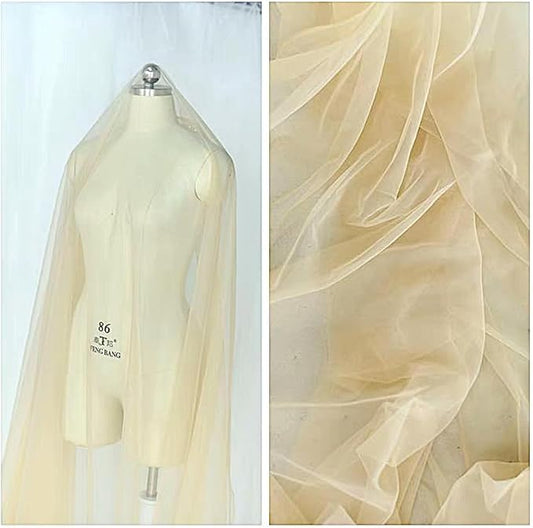 Tulle Fabric,mesh Fabric, Ivory, White Sewing for Bridal/Wedding Dress 3 Yard (Dark Ivory) 21