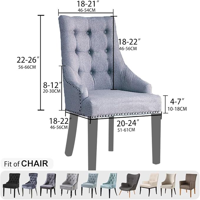 Lellen Velvet Stretch Wingback Chair Cover Slipcover - Reusable Protector Cover for Dining Room Banquet Home Decor etc Machine Washable Hand Washable (Cream, 4PC)