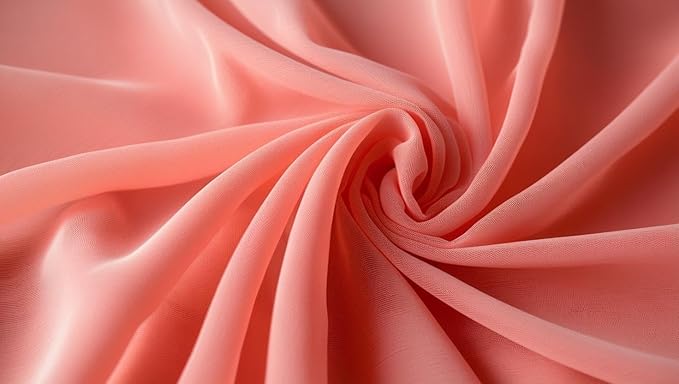 New Star Fabrics Chiffon Fabric, Continuous 60" Wide (30ft) Sheer Material, 100% Soft Polyester, Ideal for Wedding, Party, Event Decor, Draping, and Dresses (Coral, 10 Yards)