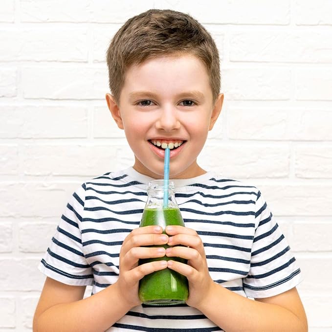 KTOB Biodegradable Flexible Drinking Straws - 200 Count 100% Plant-Based Compostable Colorful Eco Friendly Alternative to Disposable Plastic Straws