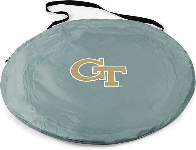 PICNIC TIME NCAA Georgia Tech Yellow Jackets Manta Portable Beach Tent, Pop Up Tent, Beach Sun Shelter Pop Up, (Gray with Black Accents)