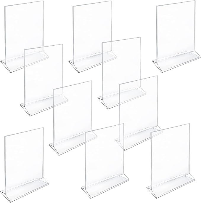 Azar 142711 5-1/2-Inch W by 8-1/2-Inch H Top-Load Acrylic Sign Holder, 10-Piece Set
