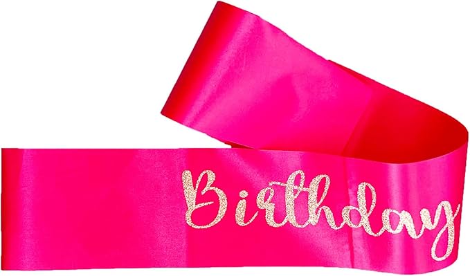 10Pcs Birthday Squad Sash Silver Glitter Hot Pink Satin Sashes Funny Birthday Sashes Birthday Party Supplies Gifts