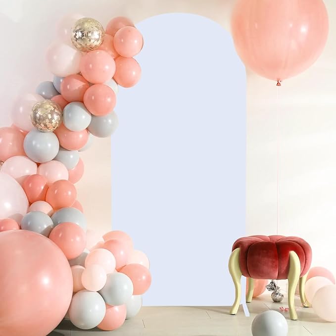 White Arch Backdrop Cover 4x7.2FT Large Spandex Arched Cover Backdrop Fabric for Baby Shower Wedding Arch Covers for Metal Back Stand Round Top Spandex Fitted Arches Cover for Graduation Events Decor