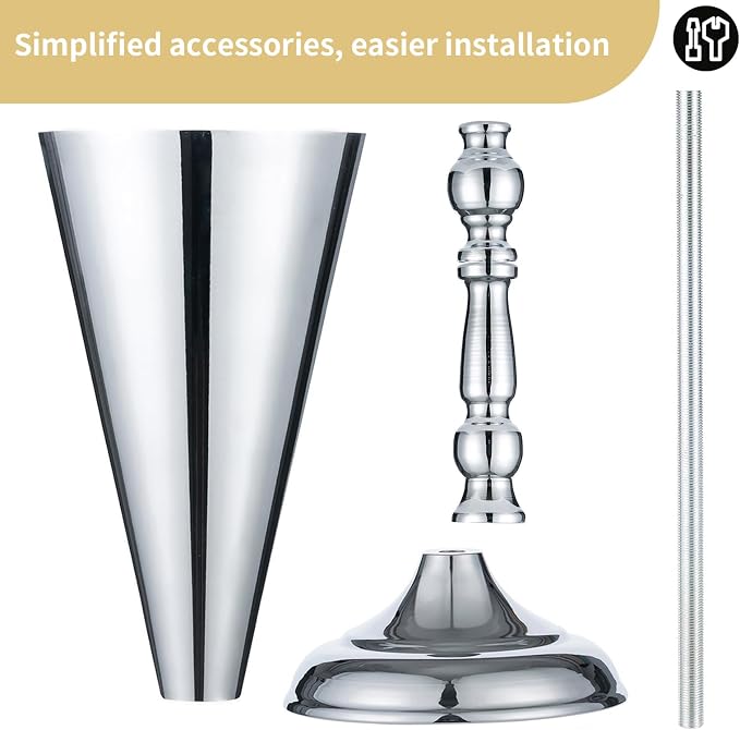 2 Pcs Tabletop Silver Metal Wedding Flower Trumpet Vase, 16.5 inch Table Decorative Centerpiece Artificial Flower Arrangements for Anniversary Ceremony Party Birthday Event Aisle Home Decoration