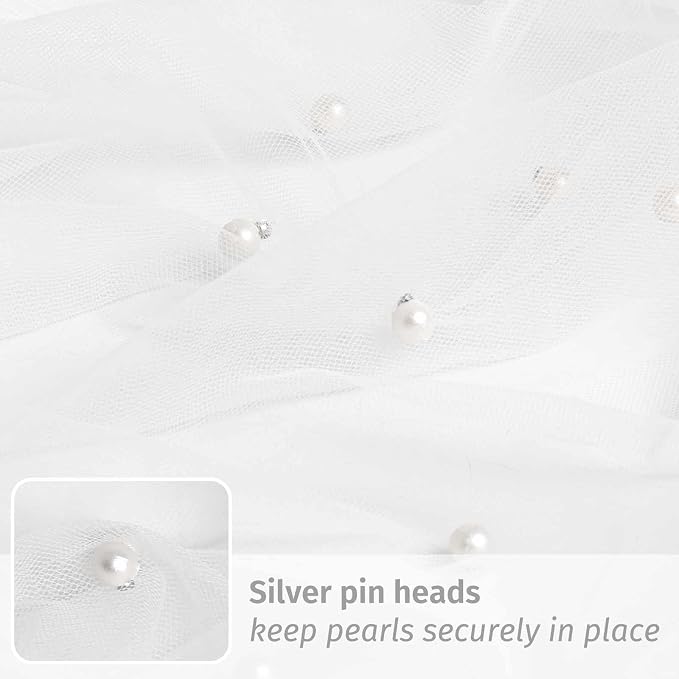 WELTRXE Pearl Table Runner 120 Inch 10FT, White Gauze Table Runners, Rustic Boho for Holiday Wedding Decor, Home Party ,Baby Shower, Birthday Party