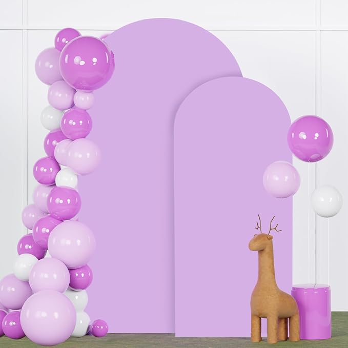 FANPROMS Arch Backdrop Cover Set of 2 Lavender 6FT 7.2FT Wedding Arch Cover for Arch Cover Set of 2 Balloon Arch Backdrop Cover for Parties