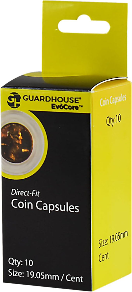 Guardhouse Cent (19mm) Direct-Fit Coin Capsules - 10 Pack
