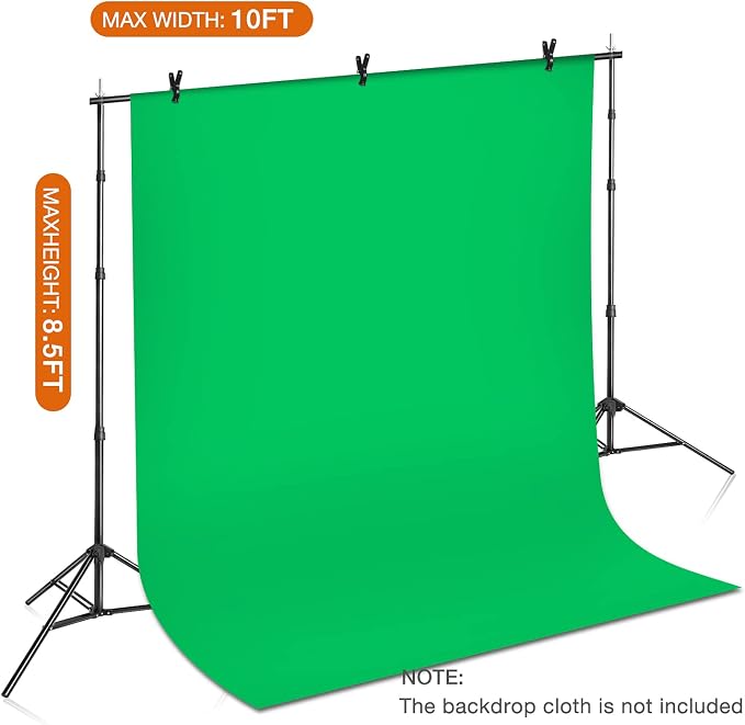 Yesker 8.5X10ft Background Stand Backdrop Support System Kit Photo Video Studio Adjustable Backdrop Stand for Photoshoot Photography Parties Wedding with Carrying Bag