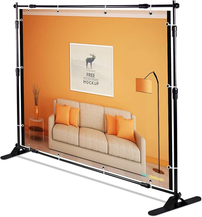 AkTop 10 x 8 ft Heavy Duty Backdrop Banner Stand Kit, Adjustable Photography Step and Repeat Stand for Parties, Portable Trade Show Photo Booth Background with Carrying Bag