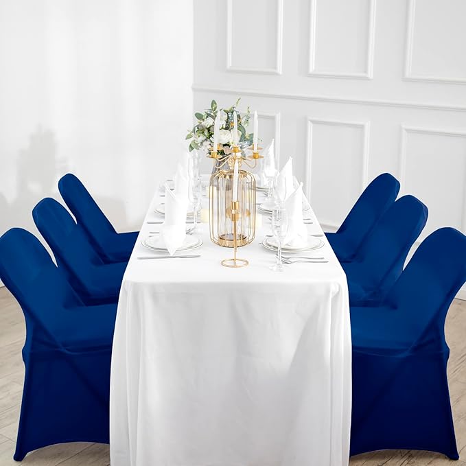 magalo 12 Pack Classic Blue Spandex Folding Waterproof Chair Cover, Stretch Chair Cover Protector for Wedding, Party, Dining Banquet and Other Special Events