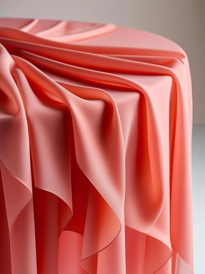 New Star Fabrics Chiffon Fabric, Continuous 60" Wide (30ft) Sheer Material, 100% Soft Polyester, Ideal for Wedding, Party, Event Decor, Draping, and Dresses (Coral, 20 Yards)