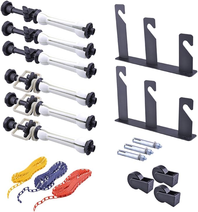 NEEWER Photography 3 Roller Wall Mounting Manual Background Support System with 2 x Tri Fold Hook, 6 x Expand Bar, 3 x Chain, Load Capacity per Roller: 22lb/10kg