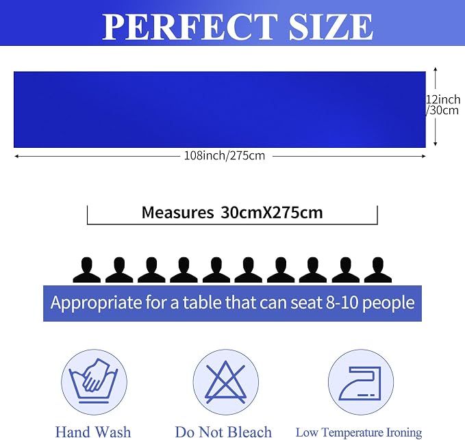 24 Pack Royal Blue Satin Table Runners, 12 x 108 Inch Table Runners for Rectangle Round Tables,Smooth Satin Table Runner for Wedding,Birthday Party Banquets Graduation Engagements Decoration