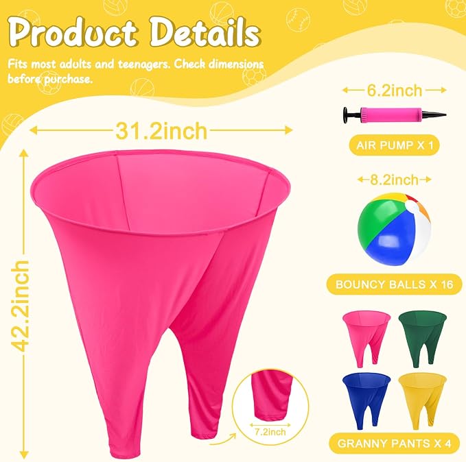 Granny Pants Yard Game Giant Granny Pants Outdoor Game Includes Bouncy Balls & Air Pumps Hilarious Outdoor Games for Adults and Family Backyard Gatherings Beach Games Team-Building Activities