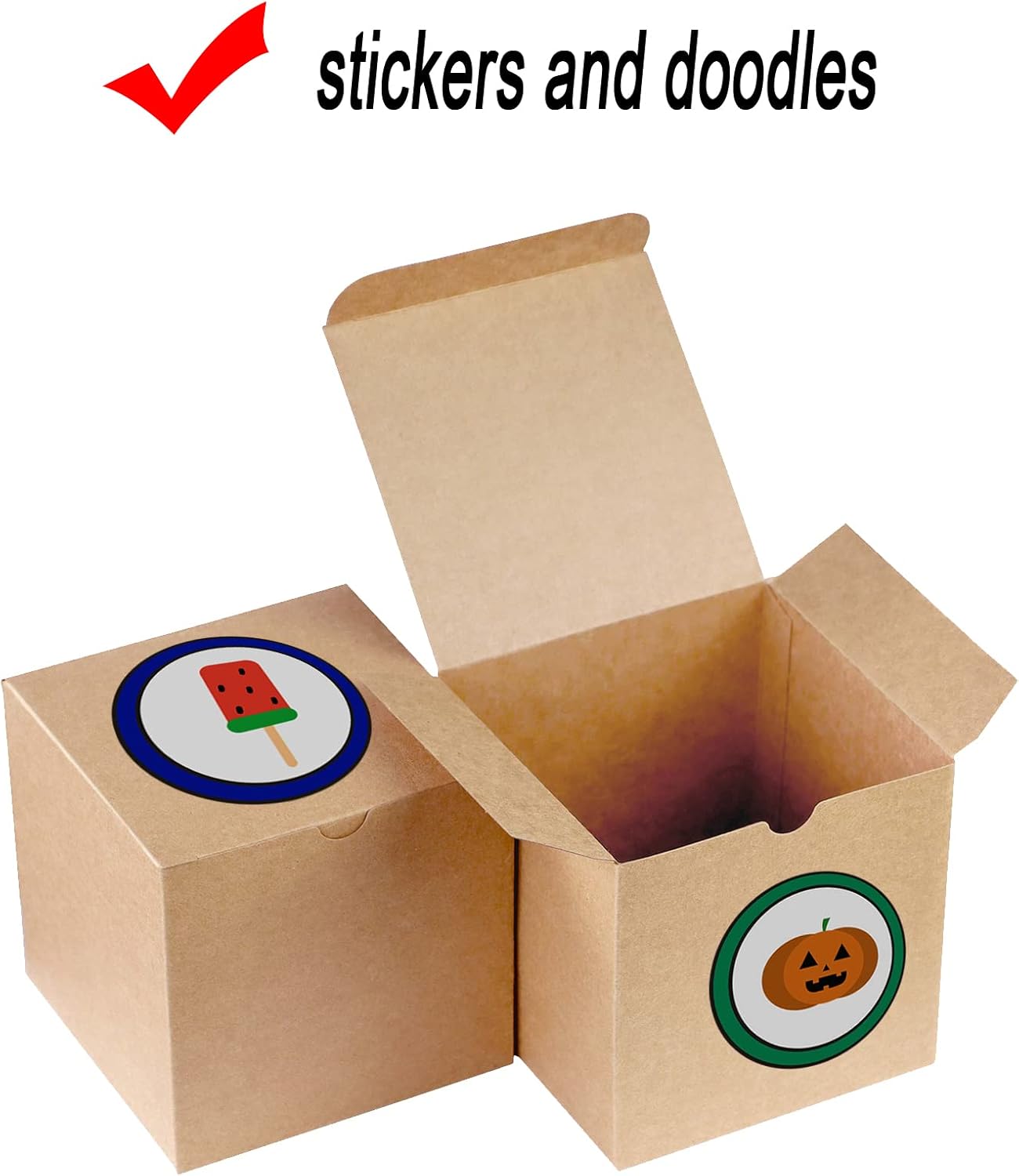 Xxcxpark 48 PCS Brown Gift Boxes 4x4x4 inches, Decorative Party Favor Gift Packaging Box with Lid for DIY Crafting, Cube, Cupcake, Kraft Present Boxes for Birthday, Wedding, Anniversary