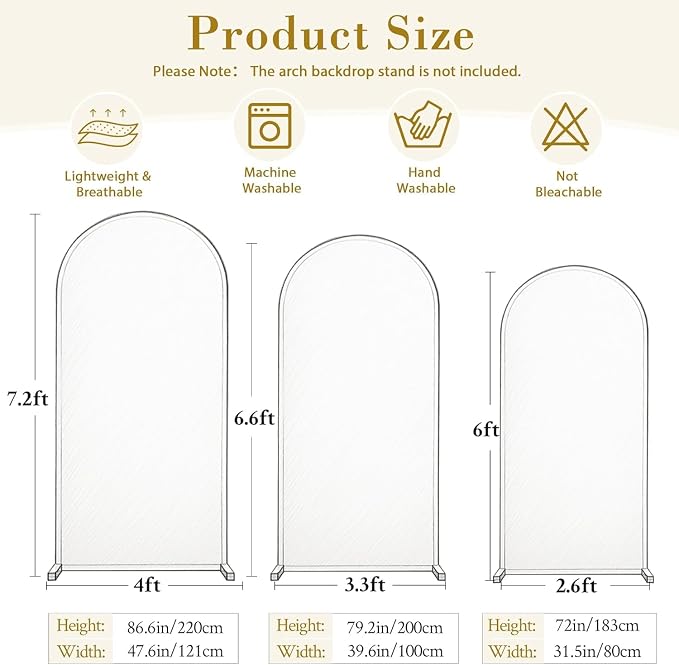 Wedding Arch Backdrop Cover Set of 3, Red and Black Double Color Arch Stand Covers, 7.2FT, 6.6FT, 6FT Spandex Fitted Arch Covers for Graduation Birthday Party Banquet Photography Background Decoration