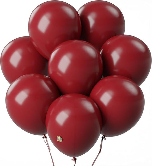 AFTERLOON® Biodegradable Balloons 24 pcs Ruby Red 12 Inch, Matte Color Thickened Extra Strong Latex Helium Float, Multicolor Colorful Bulk Color ballon baloon Globos Para Decoration De Fiestas Kids