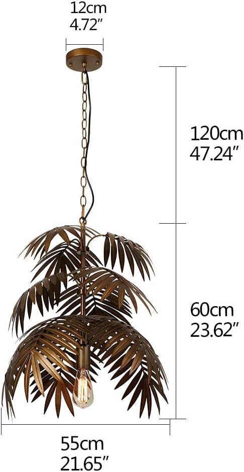Newrays Vintage Adjustable Tropical Coconut Leaves Chandelier Unique Rustic Tree Lamps Living Room Dining Rooms Bedrooms Kitchen Hanging Lighting Fixtures