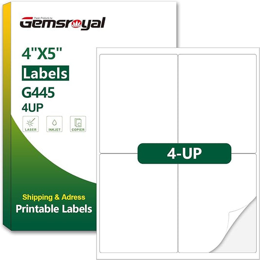 4"×5" Shipping Labels Printable,4×5 inch White Matte Label Stickers for Laser/Inkjet Printer,5×4 Large Mailing Sticker Paper,Wine Stickers for Bottles,40 Sheets,160 Blank Labels in Total