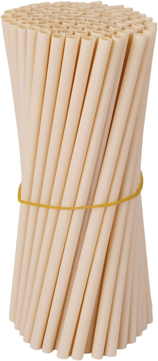 200 Pcs Biodegradable Bamboo Straws Reusable,5 Inch Sugarcane Compostable Drinking Straws Disposable for Hot Cold Drinks, Coffee, Cocktail,Sturdy and Plastic Free,Not Foggy