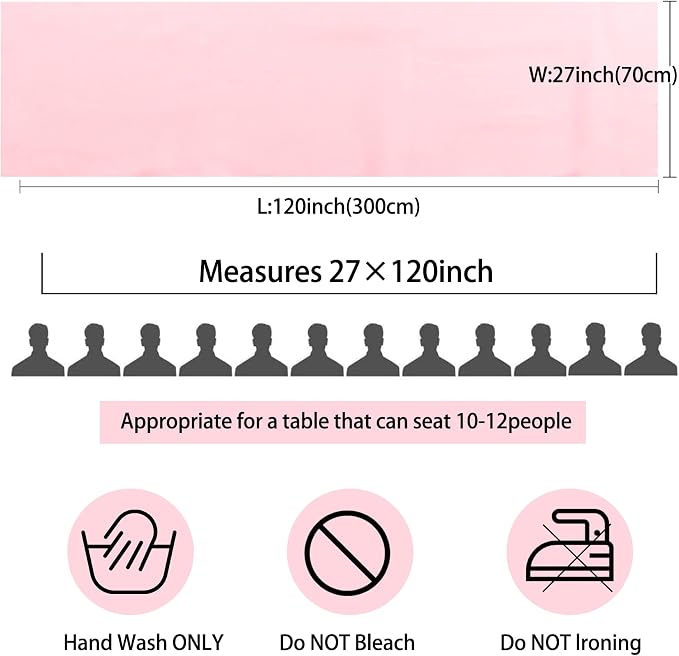 Fivenl 12 Packs Chiffon Table Runner - 27 x 120 Inches Sheer, Romantic for Wedding, Birthday, Party & Baby Shower Decoration (27" x 120", Pink)