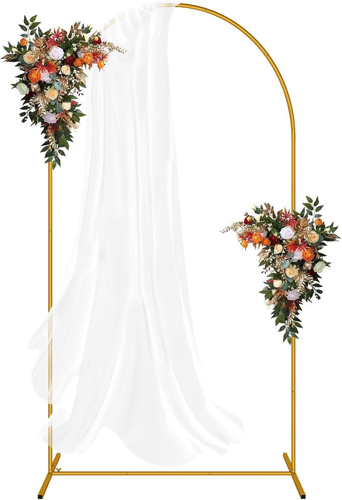 7.2FT Arch Backdrop Stand, Gold Balloon Arch Stand, Easy Assembly Arch Stand for Birthday Party Decoration