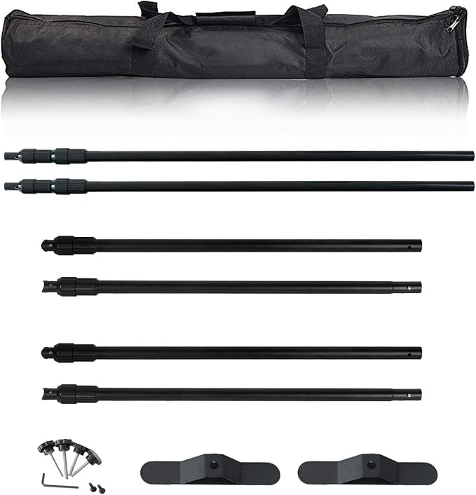 AkTop 10 x 8 ft Heavy Duty Backdrop Banner Stand Kit, Adjustable Photography Step and Repeat Stand for Parties, Portable Trade Show Photo Booth Background with Carrying Bag
