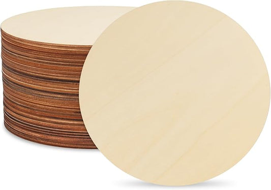 40 PCS 7.9 Inch Wood Circles, Thickness 2.5 mm Unfinished Wood Circles, Plywood Circles, Craft Unfinished Wood Discs for DIY Crafts, Door Hanger, Painting, Versatile Round Wood Pieces,by GNIEMCKIN