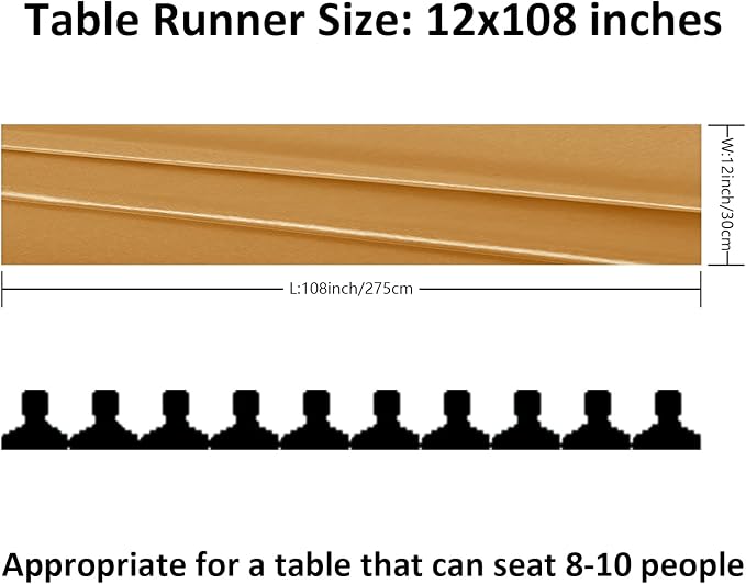 24Pack Table Runner 12 x 108 Inches Satin Silk Table Runner for Wedding, Birthday Party, Banquets, Graduations Decoration, fit Rectange and Round Table-Gold