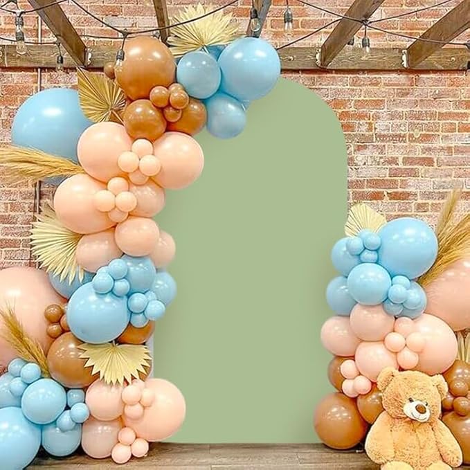 MODFUNS Sage Green Arch Cover 6ft Spandex Wedding Arch Cover Backdrop Fabric Fitted Round Top Arch Backdrop Cover Double Sided Arch Frame Stand Cover for Baby Shower Party Celebration Decoration