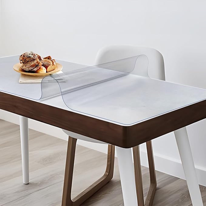 Vicwe 42x 72 Inch Clear Table Cover Protector,1.5 mm Thick Single-Sided Frosted Clear Desk Pad Mat, Rectangle Waterproof Table Top Protector, Scratch Proof and Easy Cleaning for Dining Room Table