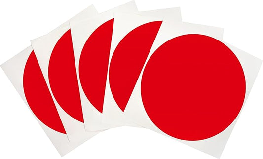 ChromaLabel 4 Inch Round Label Removable Color Code Dot Stickers, High Visibility for Warehouse Inventory, 100 Labels per Pack, Red
