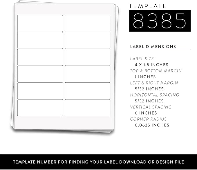 600 Labels for Small Bottles, 4 x 1.5 inches, 100% Recycled White, 50 Sheets