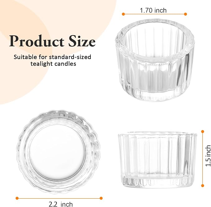 GOLDEAL Tealight Candle Holders Set of 48 Thick Clear Glass, Tea Light Holder Bulk, Votive Candle Holders for Wedding Table Decor, Party Supplies, Bridal Shower Decorations, Centerpieces for Tables