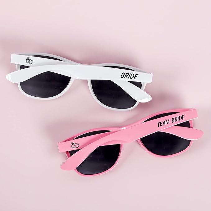 Bachelorette Party Sunglasses - Set of 1 Bride & 7 Team Bride Sun Glasses Pack of 8 Bridesmaid Favor Supplies Bridal Wedding