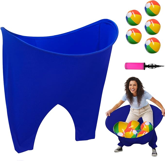 Granny Pants Yard Game Set, Granny Pants Party Outdoor Game with Bouncy Balls and Pump, Outdoor Tossing Games for Adults,Family Reunion Backyard Field Games Set